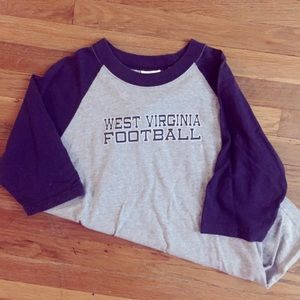 WVU football baseball tee